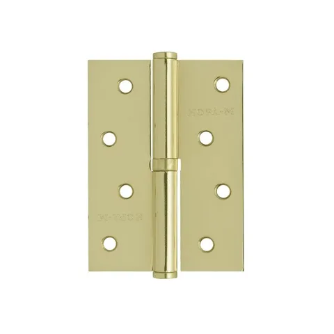 Петля накладная 750-4" (латун.покр.)левая (100*75*2,5) №2  "Нора-М"