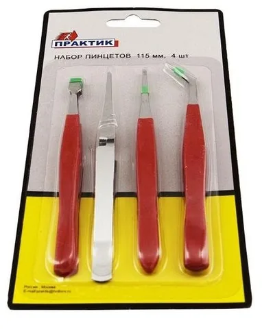 Набор пинцетов "Практик", 4шт