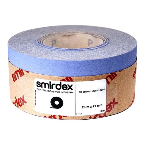 Абразивная бумага в рулонах SMIRDEX Ceramic Velcro 740, 70мм*25м Р240