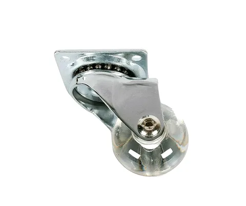 Колесо прозрачное полиуретановое поворотное SIZE:2"(50мм) Нагрузка 30 кг. SCP 25 ПР