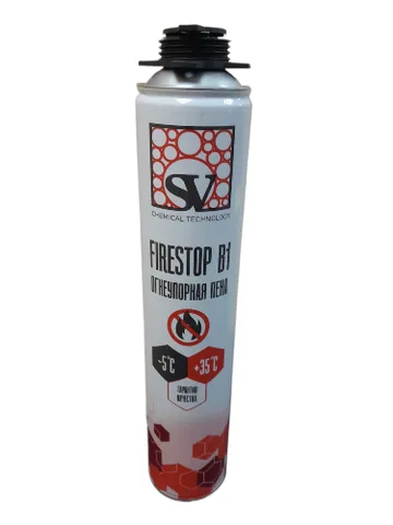 Огнеупорная профессиональная пена  всесезонная 720 мл (900г) SV FIRESTOP B1  (12 шт.)