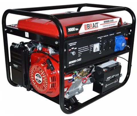 Генератор бензиновый BR 9000-CU(Е) (9кВт/ 8,5кВт) медная обмотка,электро/руч запуск  BRAIT